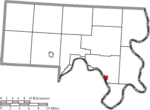 Map of Meigs County Ohio Highlighting Racine Village